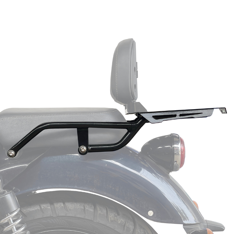 Top Rack with Backrest Adapter for Royal Enfield Meteor 350 | Black | Auto Engina