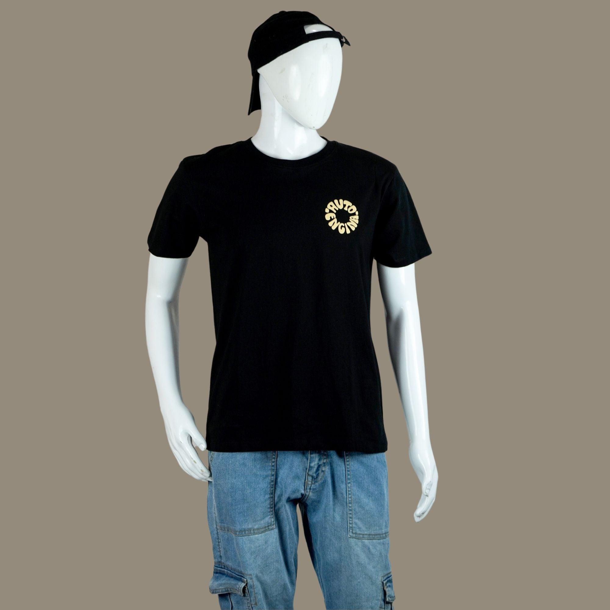 Beige Oil In The Blood Motorcycle T Shirt | Black | Engina Lifestyle