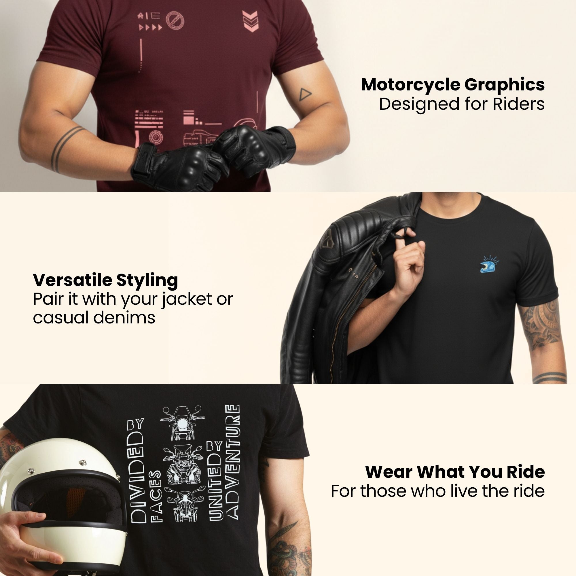 Boots Embroidered Motorcycle T Shirt for Men | Black | Engina Lifestyle