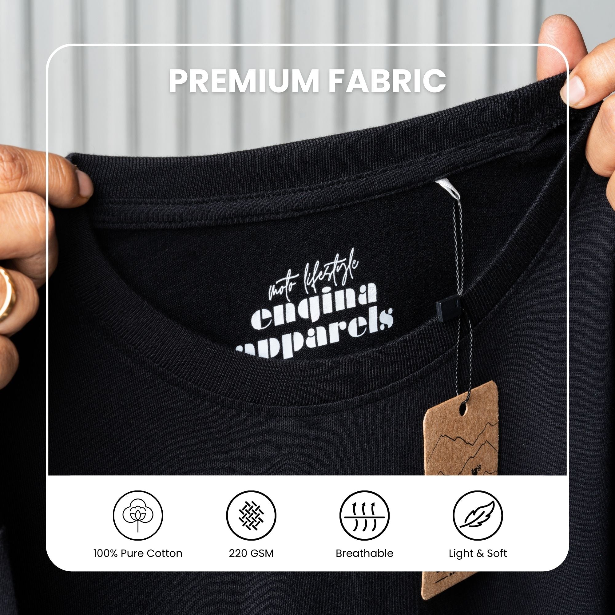 Boots Embroidered Motorcycle T Shirt for Men | Black | Engina Lifestyle