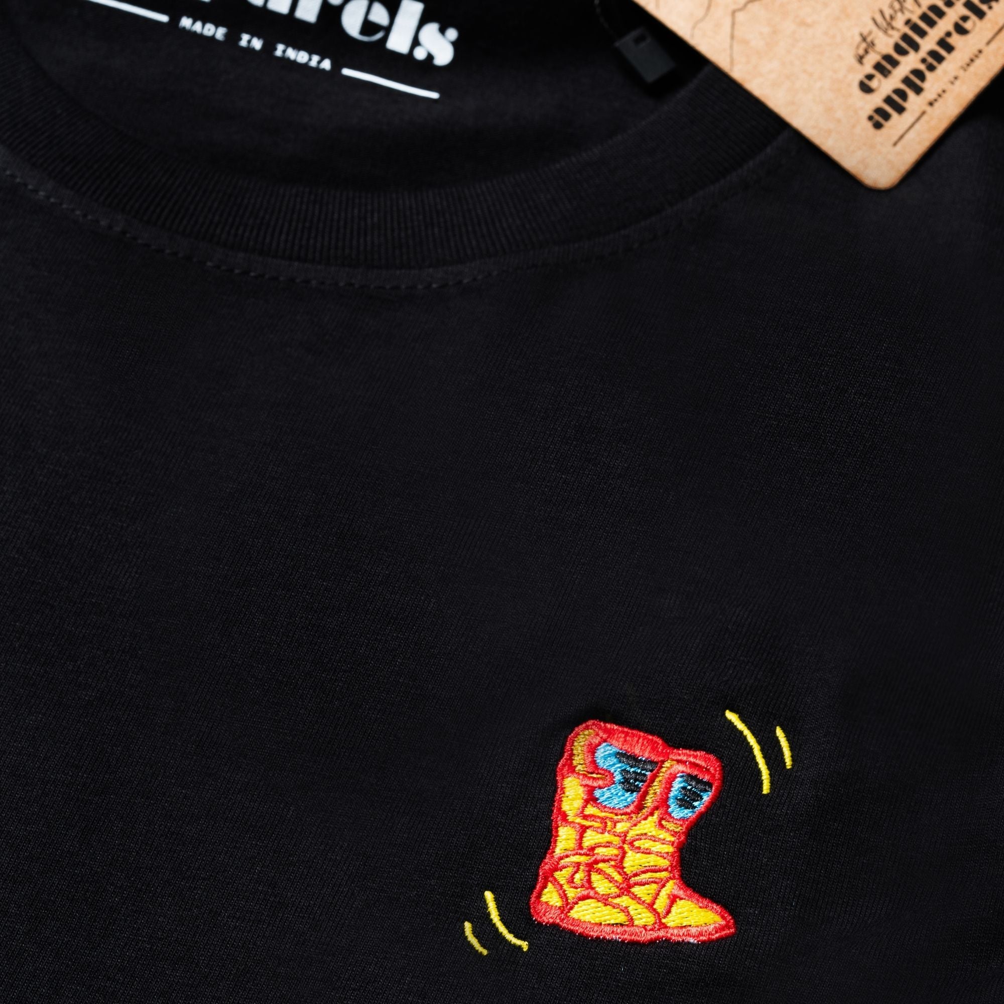 Boots Embroidered Motorcycle T Shirt for Men | Black | Engina Lifestyle
