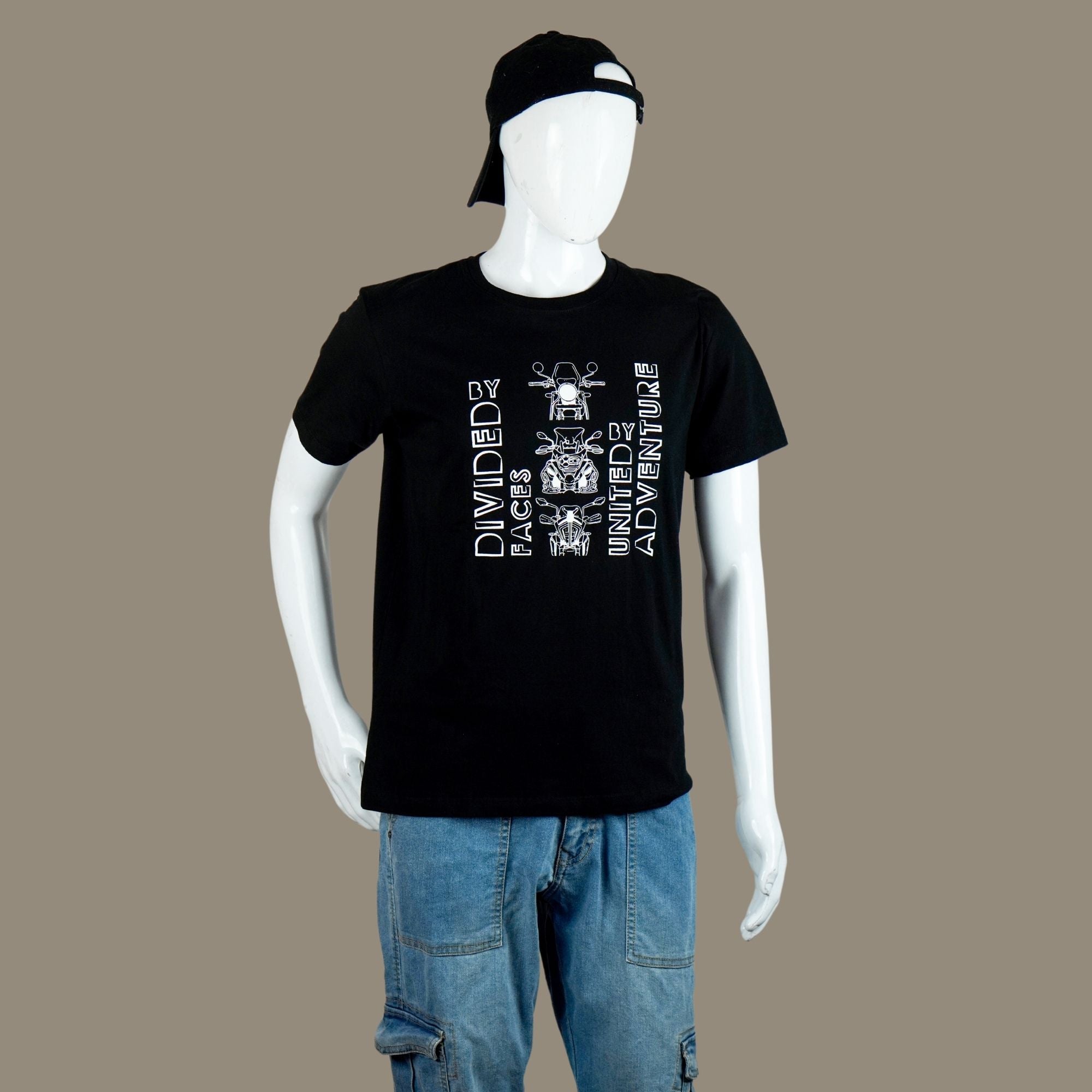 Adventure Faces Motorbike T Shirt for Men | Black | Engina Lifestyle