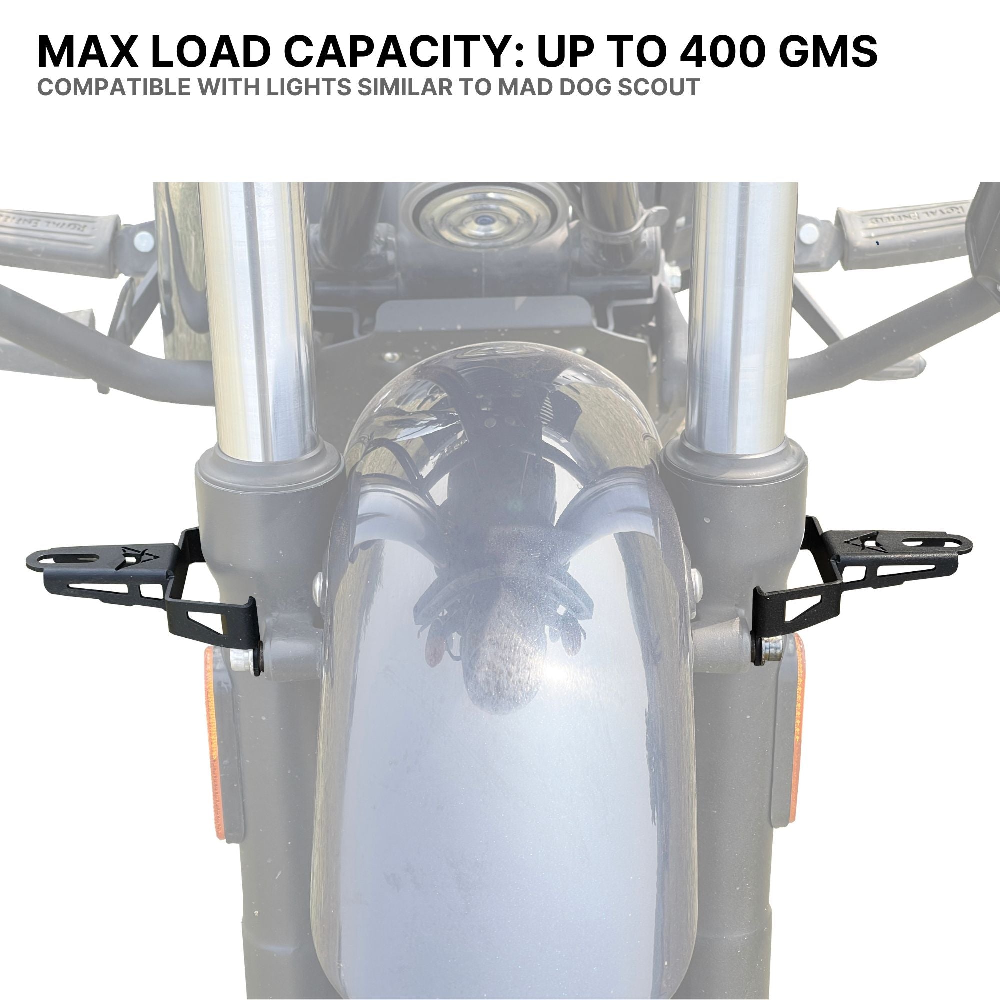 Fog Light Clamp/Mount for Royal Enfield Meteor 350 | Black | Auto Engina