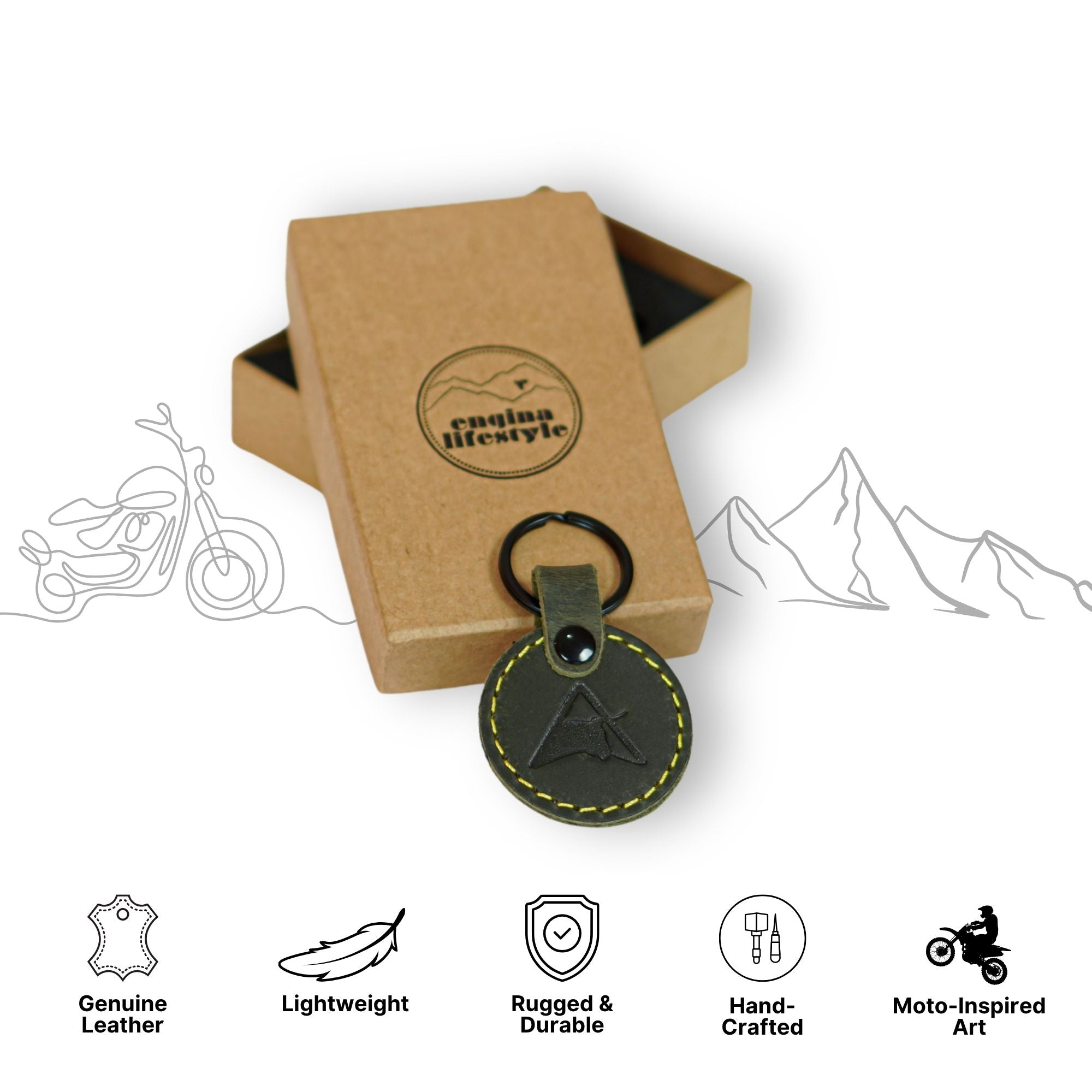 Moto Seal Leather Keychain for Bike | Engina Lifestyle