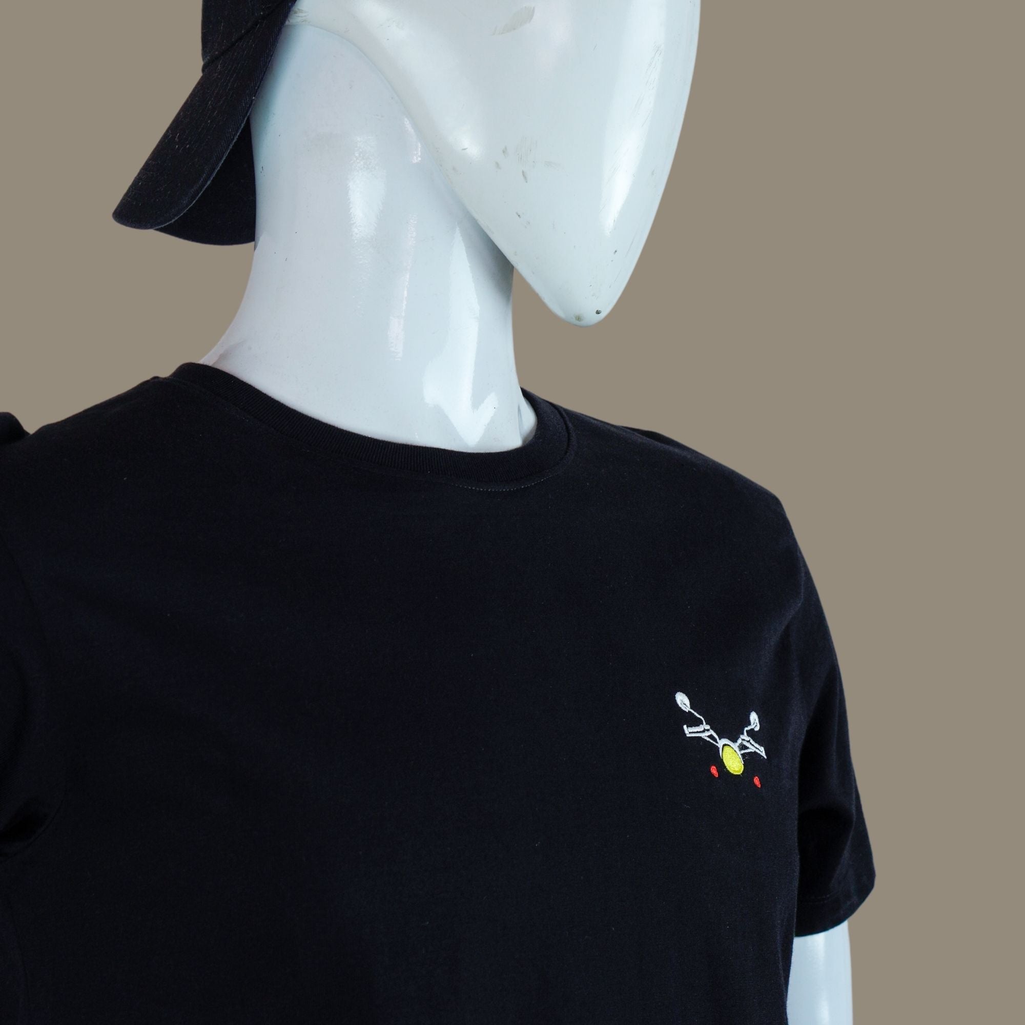 Handlebar Embroidered Biker Tshirt | Black | Engina Lifestyle