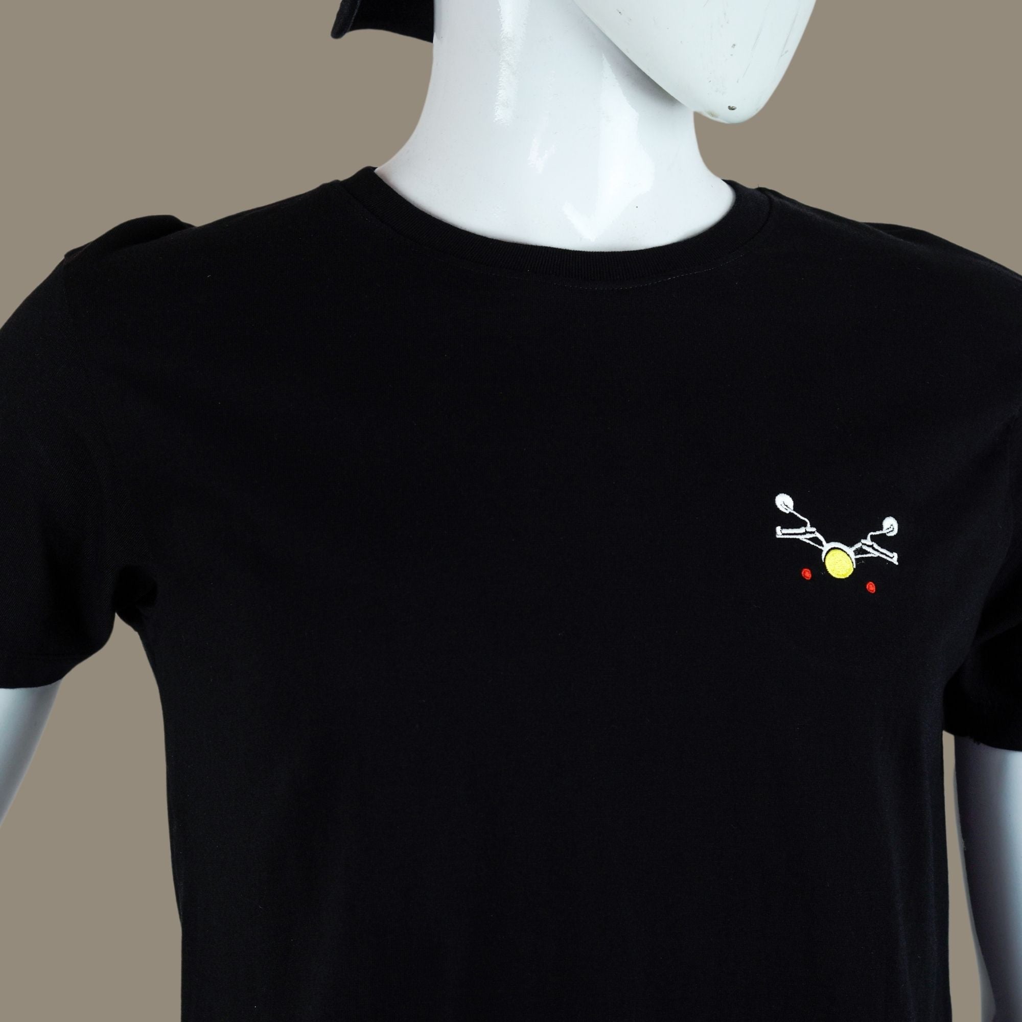 Handlebar Embroidered Biker Tshirt | Black | Engina Lifestyle