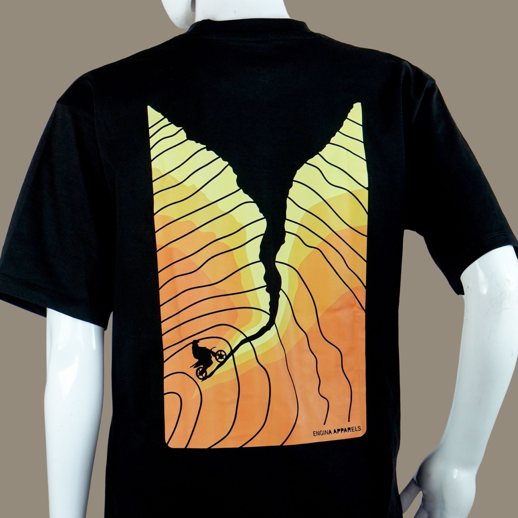Hill Climb Oversized Biker T Shirt for Men | Black | Engina Lifestyle
