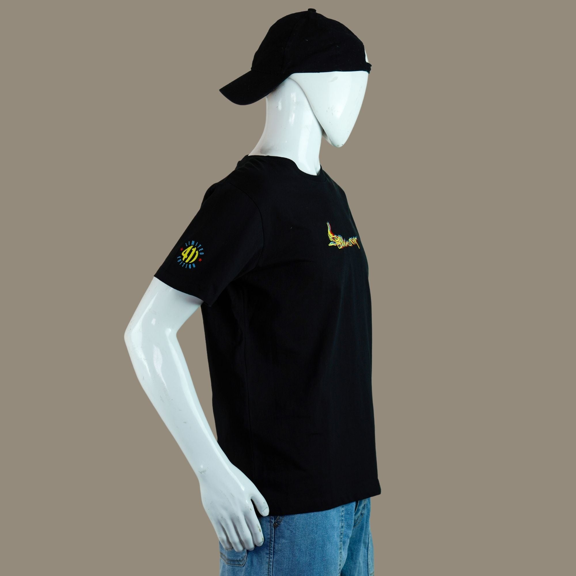 Silhouette Embroidered Himalayan 411 Biker Tshirt | Black | Engina Lifestyle