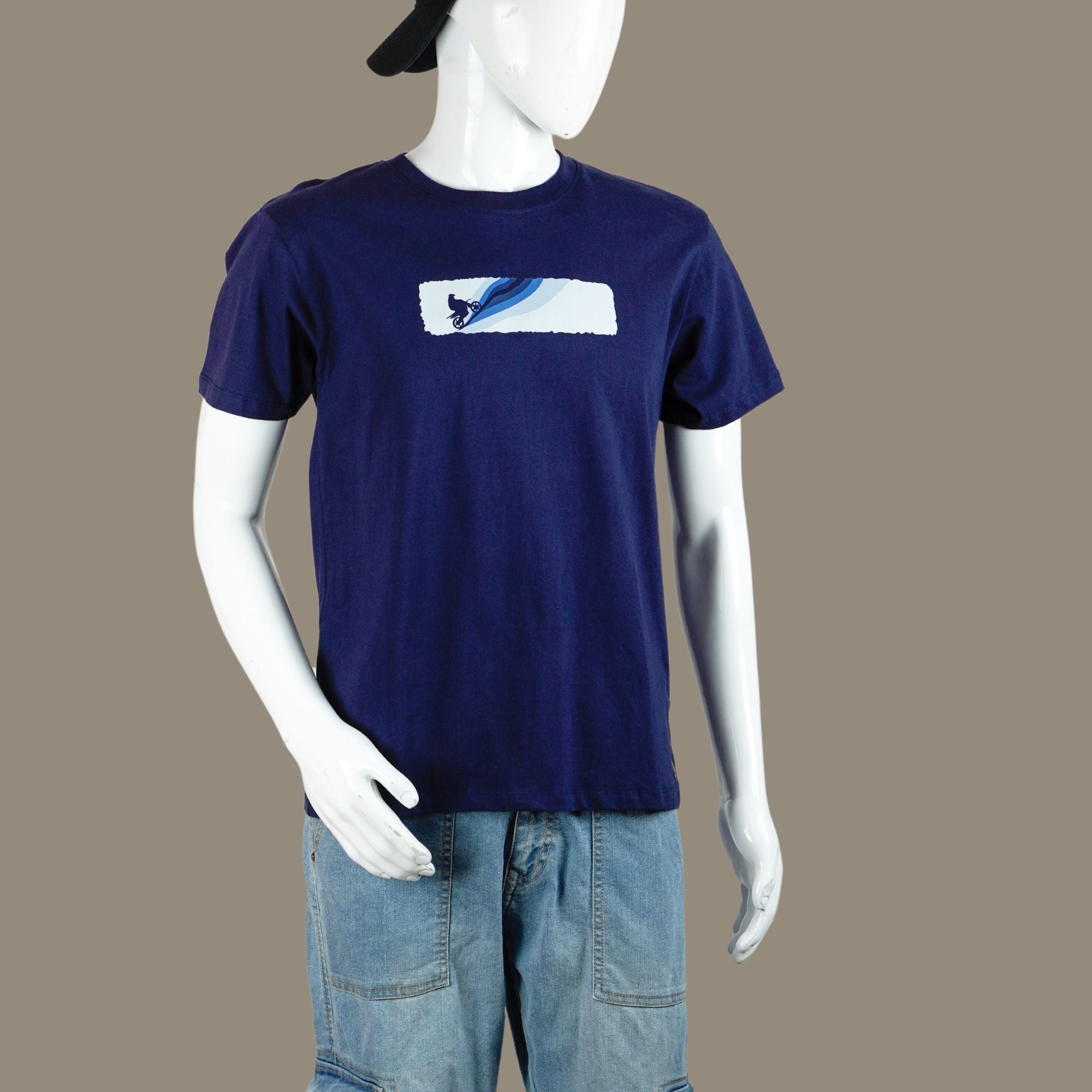 Mountain Climb Bike Rider T Shirt | Navy Blue | Engina Lifestyle
