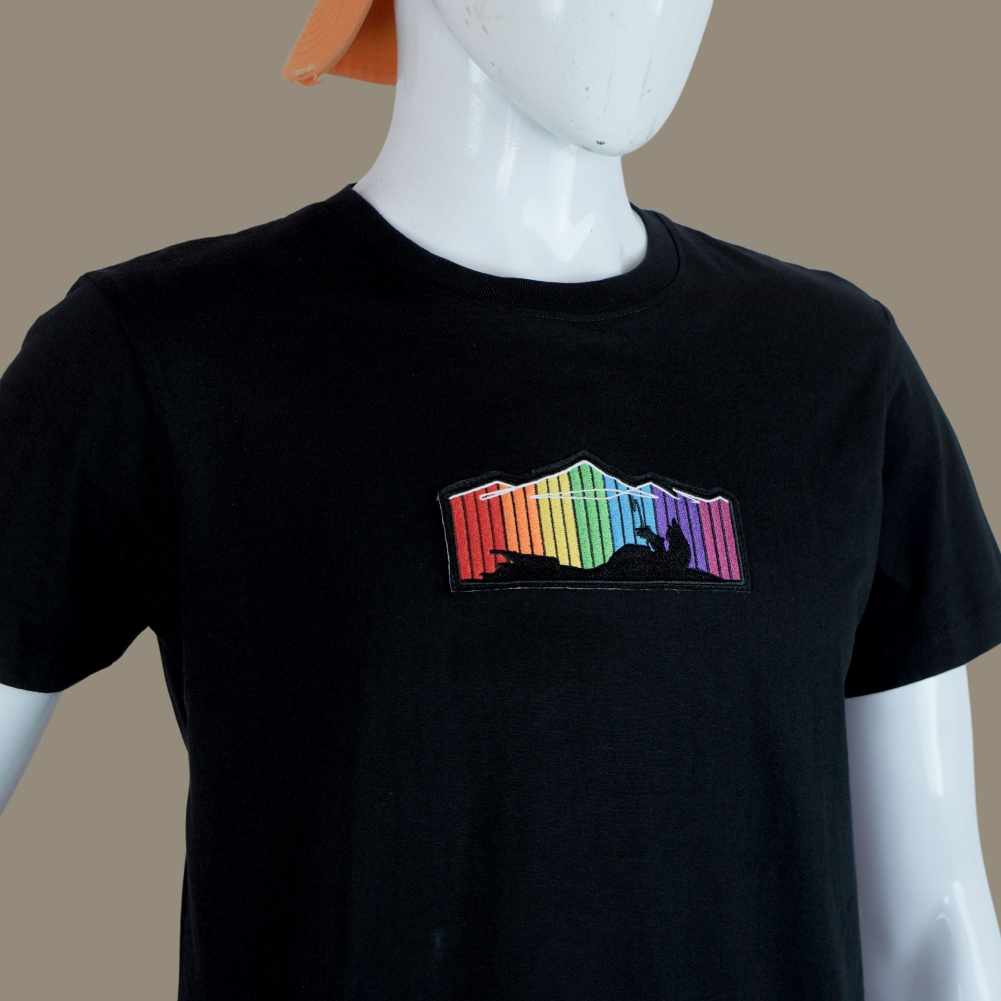 Himalayan 450 Rainbow Embroidered Riding T Shirt | Black | Engina Lifestyle
