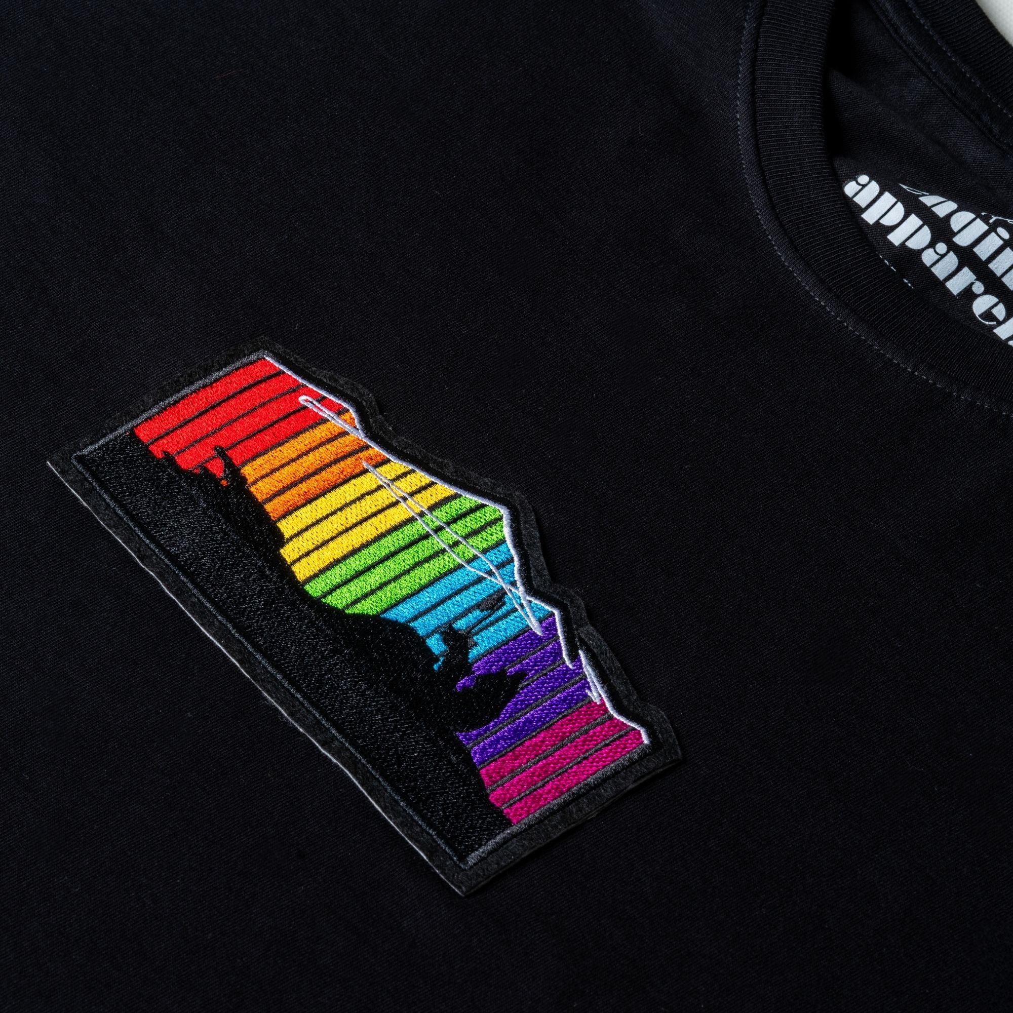 Himalayan 450 Rainbow Embroidered Riding T Shirt | Black | Engina Lifestyle