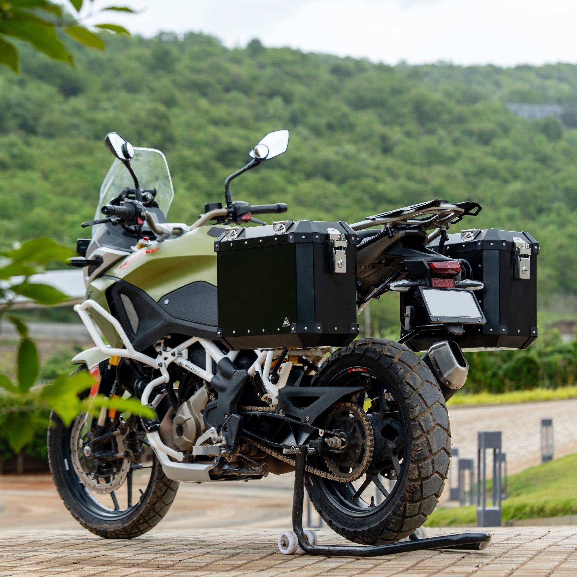 Aluminium Panniers- 72L for TVS Apache RTX 300 | Auto Engina