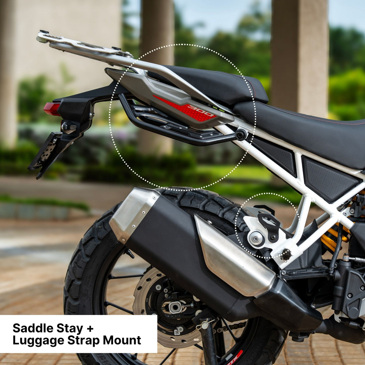 TVS Apache RTX 300 Saddle Stays Textured Black