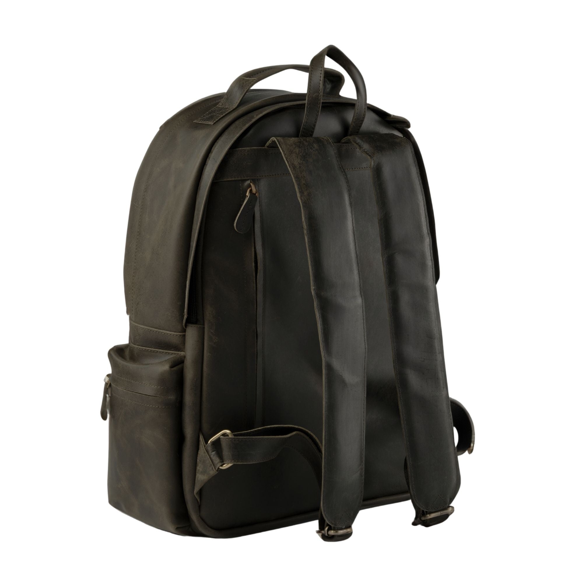 Saddle Loop Leather Backpack Green