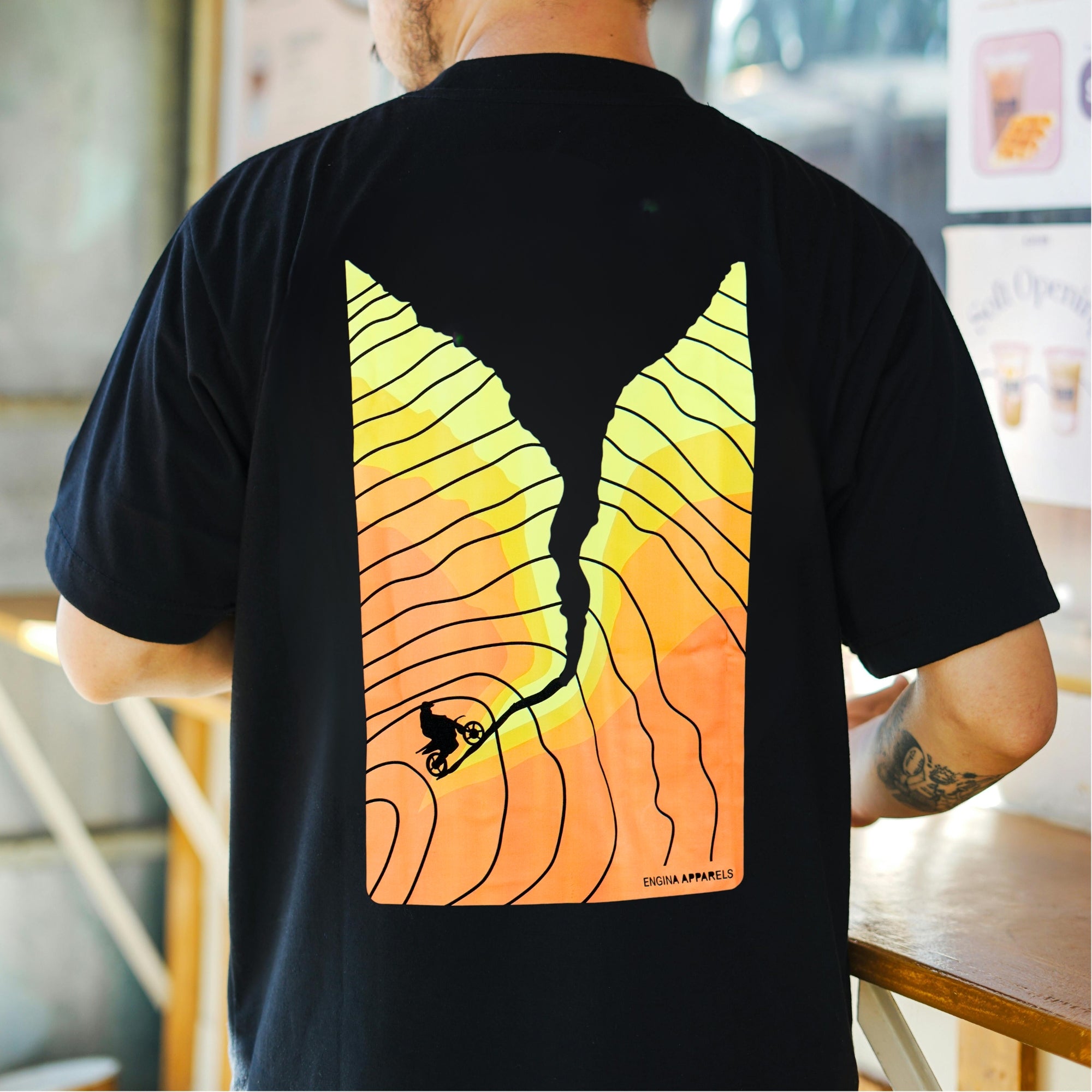 Hill Climb Oversized Biker T Shirt for Men | Black | Engina Lifestyle