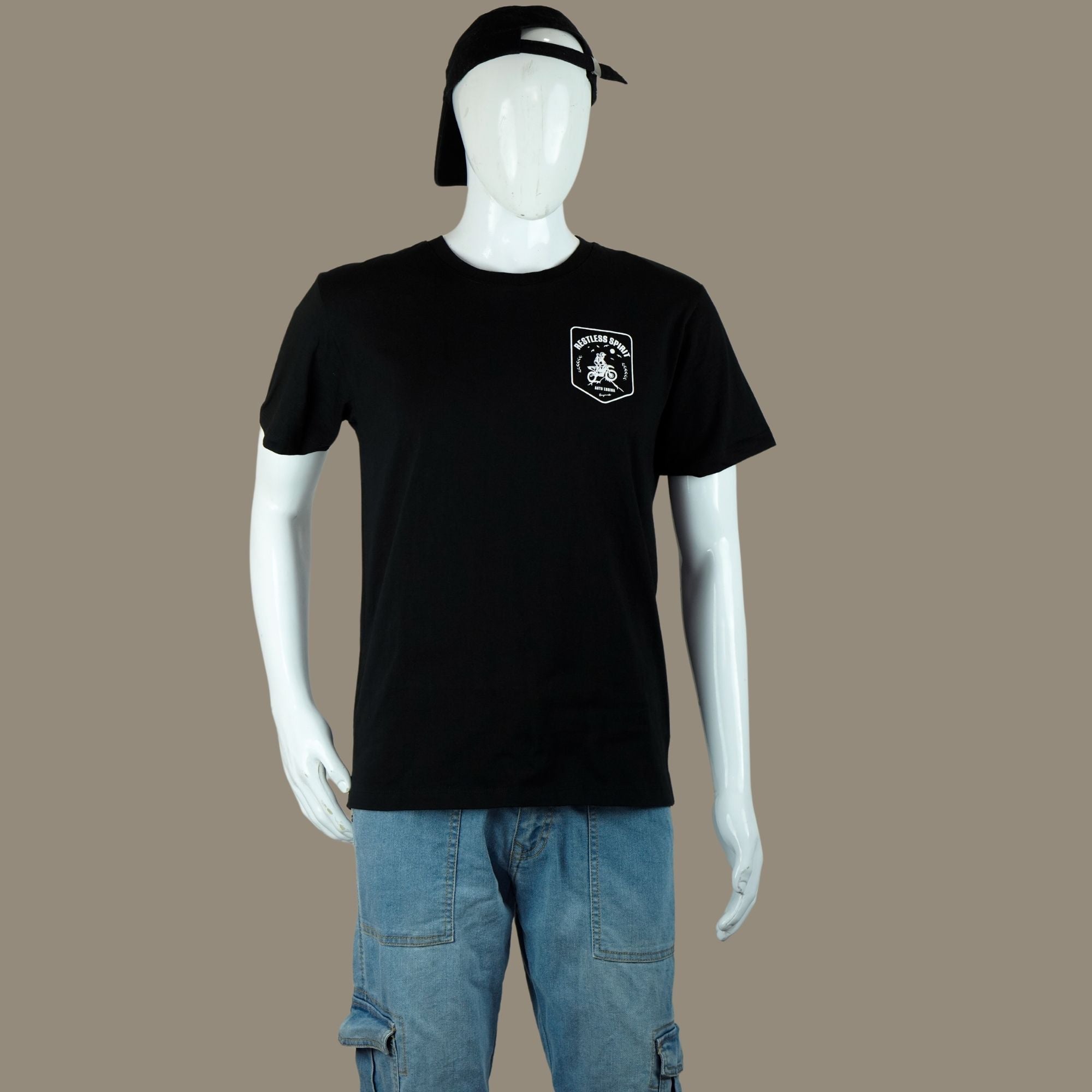 Tyre Track Puff Print Moto T Shirt | Black | Engina Lifestyle
