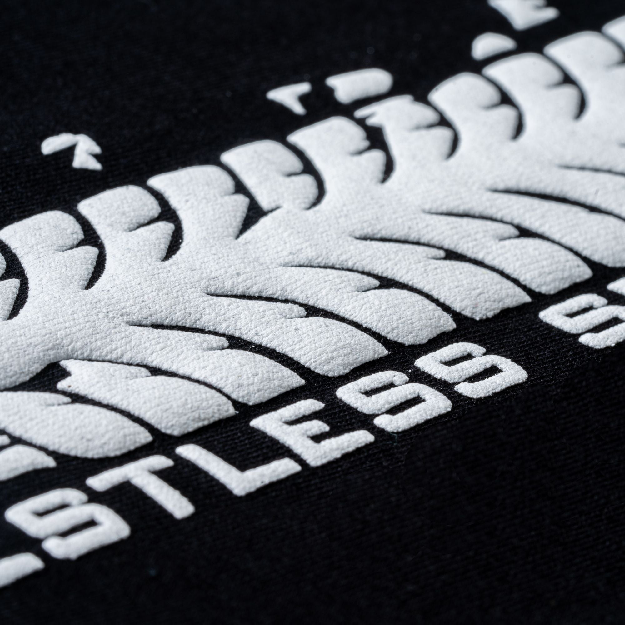 Tyre Track Puff Print Moto T Shirt | Black | Engina Lifestyle