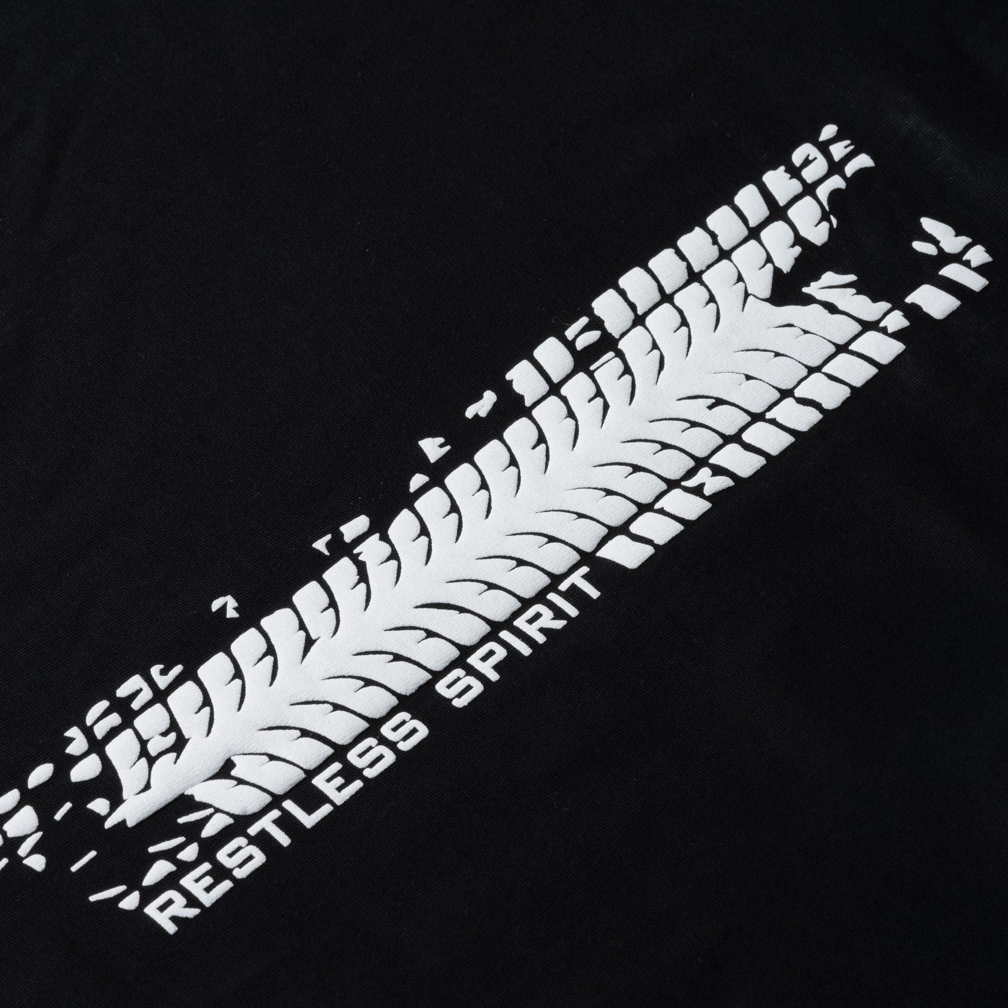 Tyre Track Puff Print Moto T Shirt | Black | Engina Lifestyle