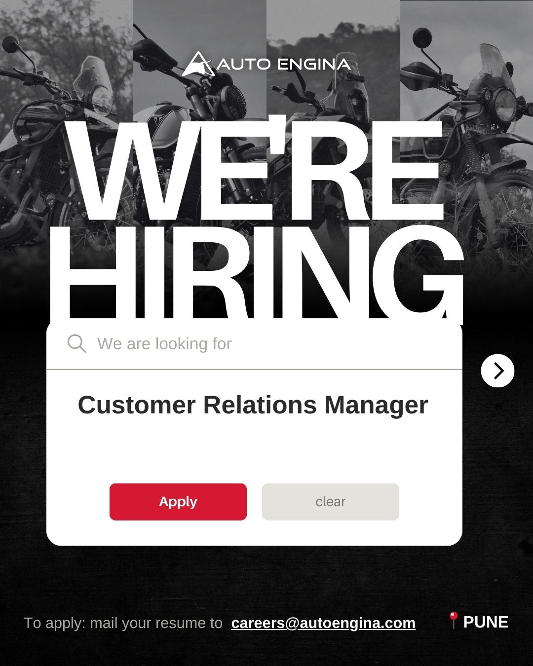 We are hiring!- Customer Relationship Manager | Auto Engina