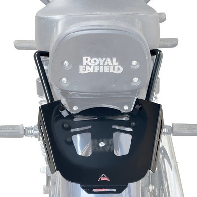 Top Rack with Backrest Adapter for Royal Enfield Meteor 350 | Black | Auto Engina