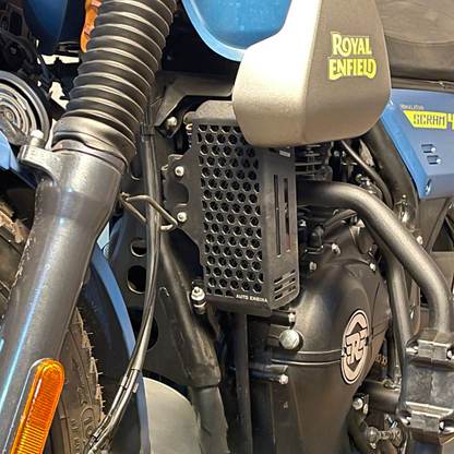 Auto engina's black colour radiator guard for royal enfield himalayan scram 411.