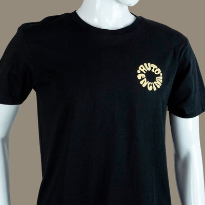 Beige Oil In The Blood Motorcycle T Shirt | Black | Engina Lifestyle