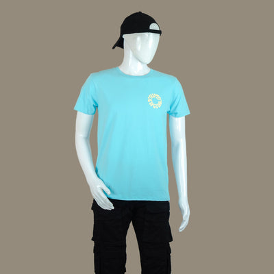 Beige Oil In The Blood Bike Riding T Shirt | Sky Blue | Engina Lifestyle