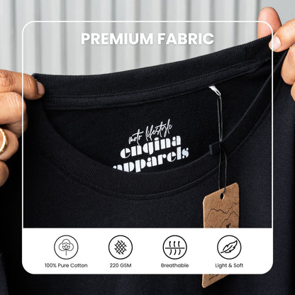 Boots Embroidered Motorcycle T Shirt for Men | Black | Engina Lifestyle