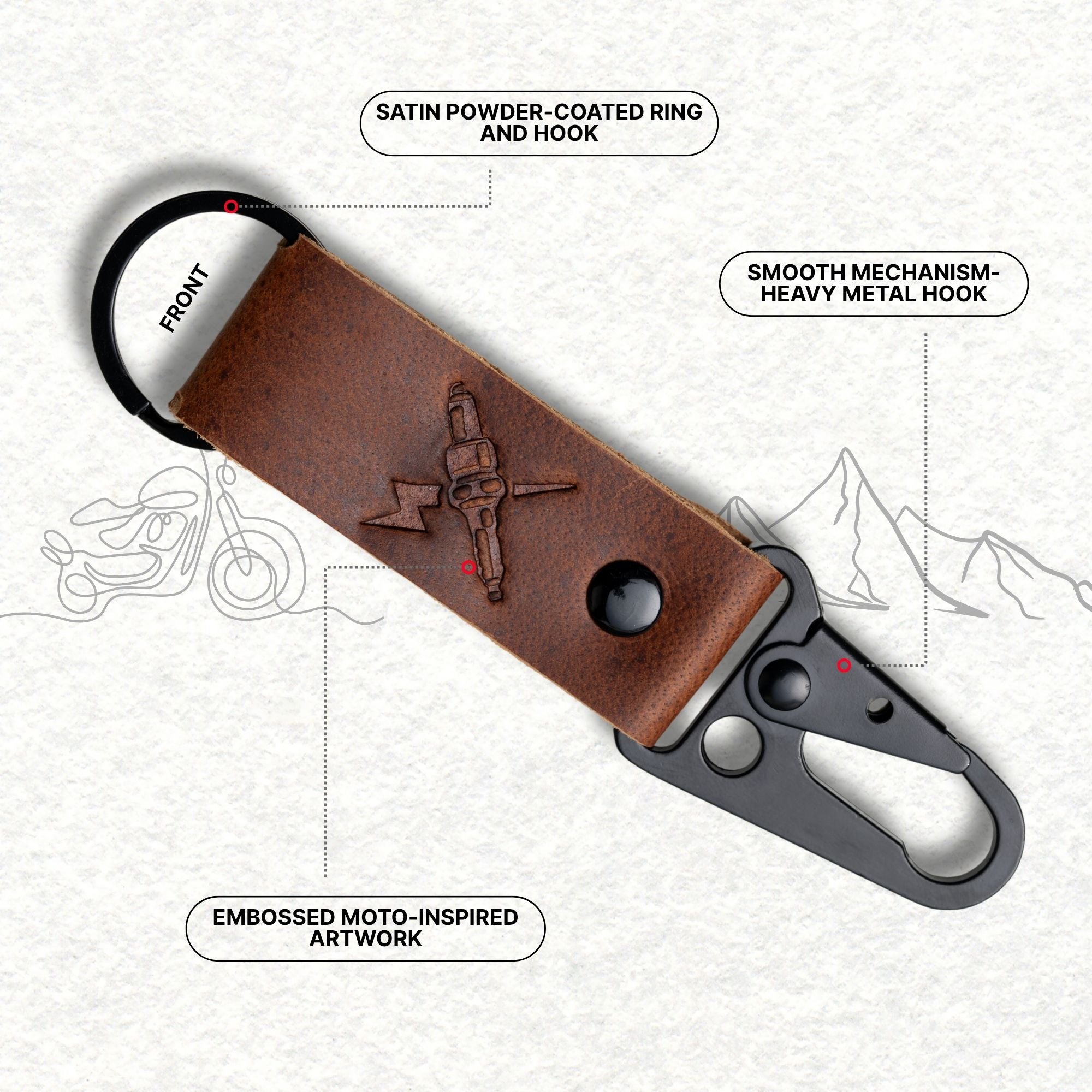 Moto Loop Leather Keychain for Bike | Engina Lifestyle