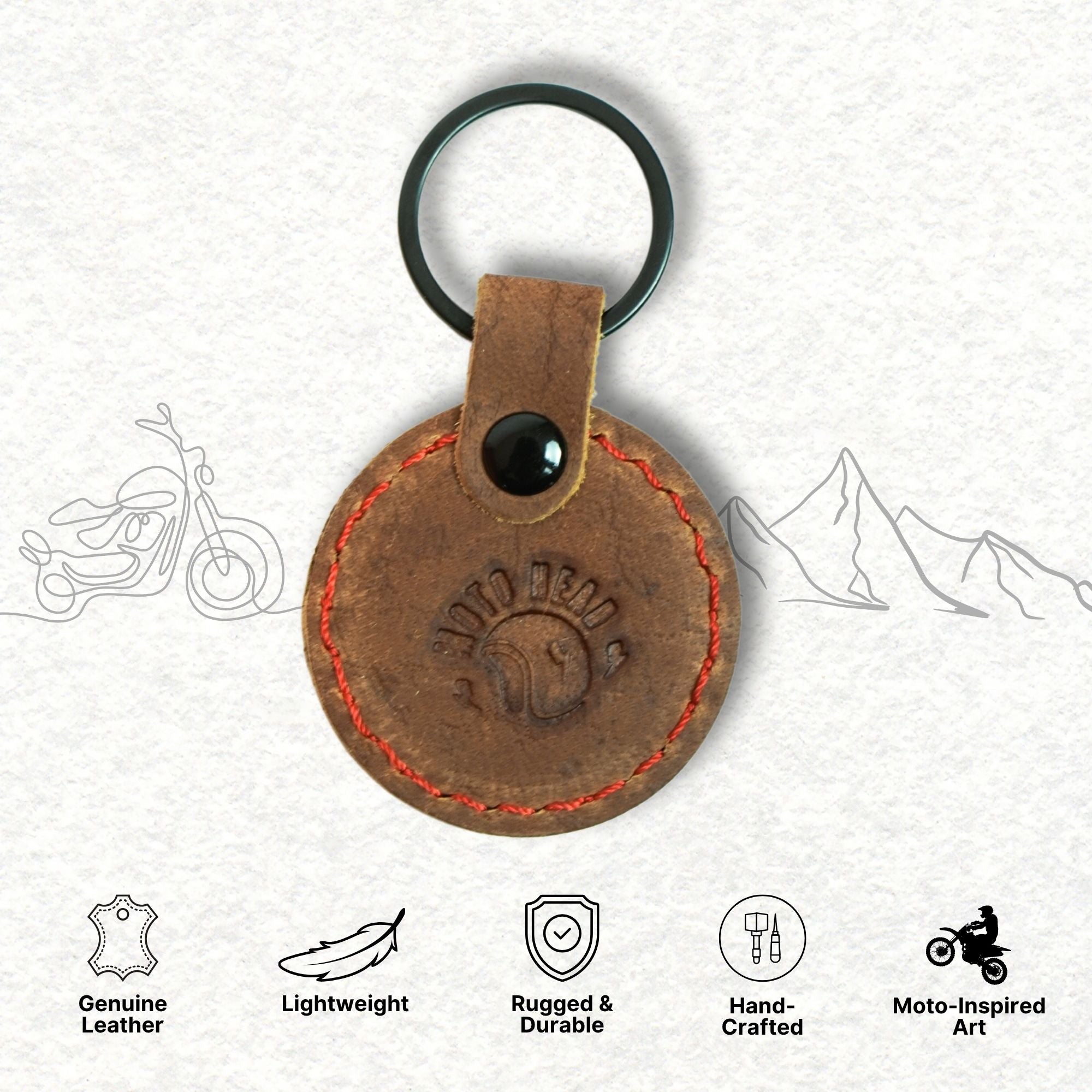 Moto Seal Leather Keychain for Bike | Engina Lifestyle