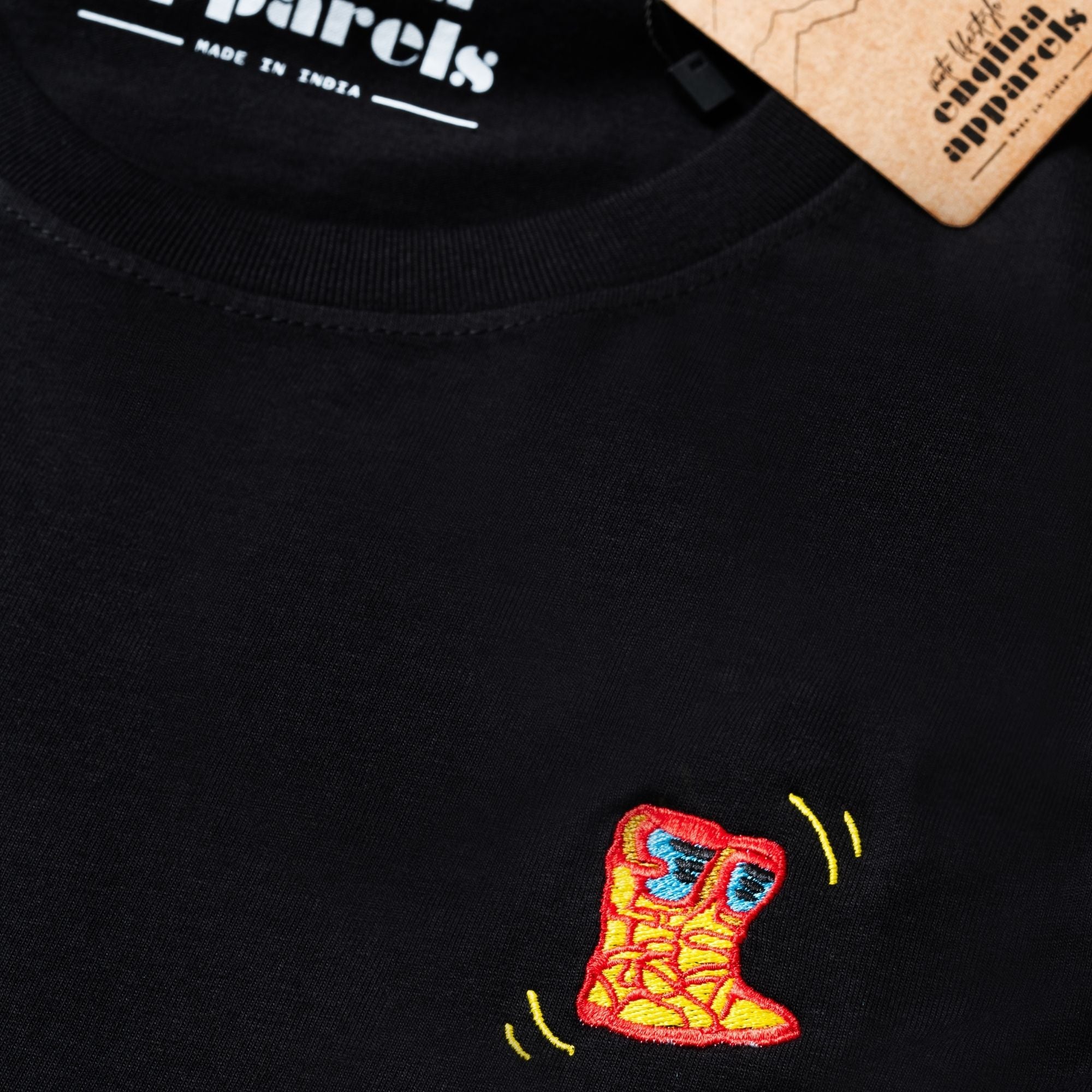 Boots Embroidered Motorcycle T Shirt for Men | Black | Engina Lifestyle