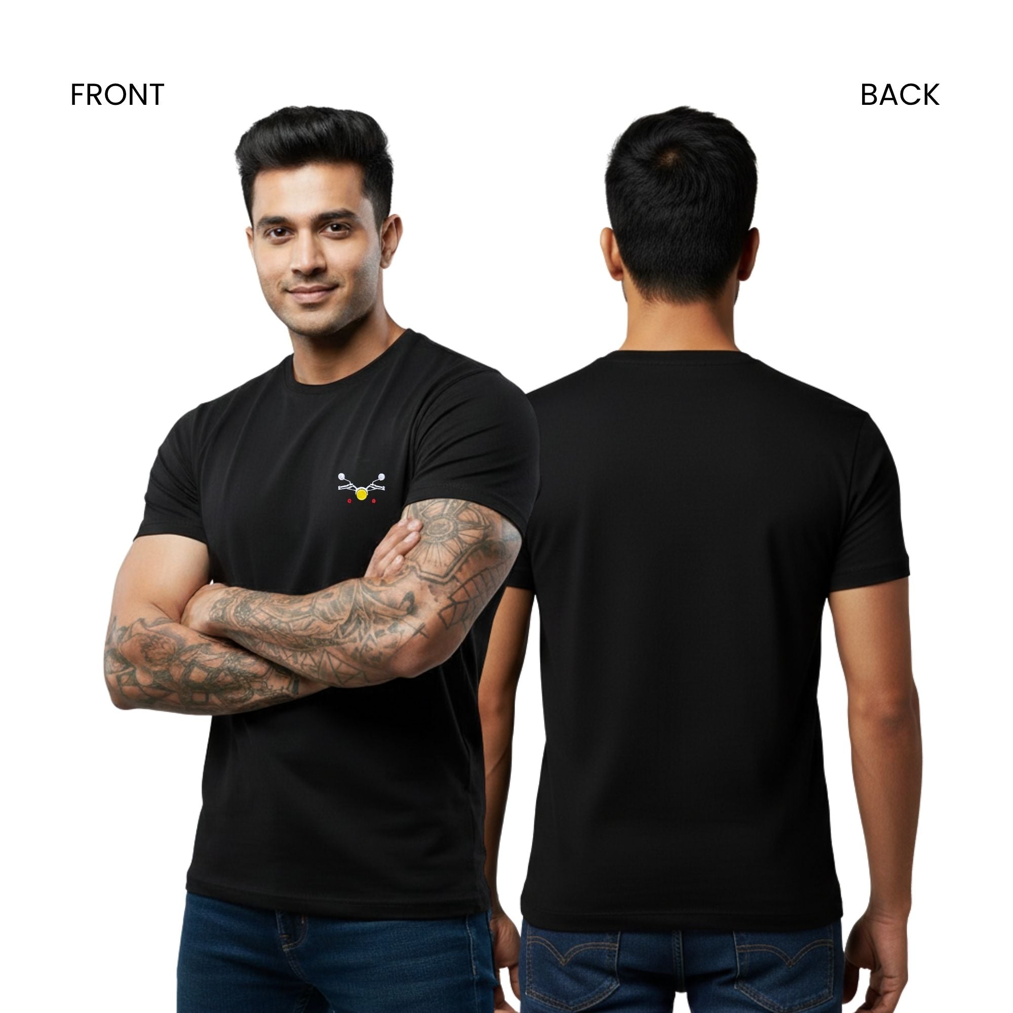 Handlebar Embroidered Biker Tshirt | Black | Engina Lifestyle