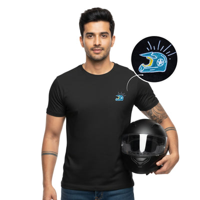Helmet Embroidered Biker T-Shirt for men

