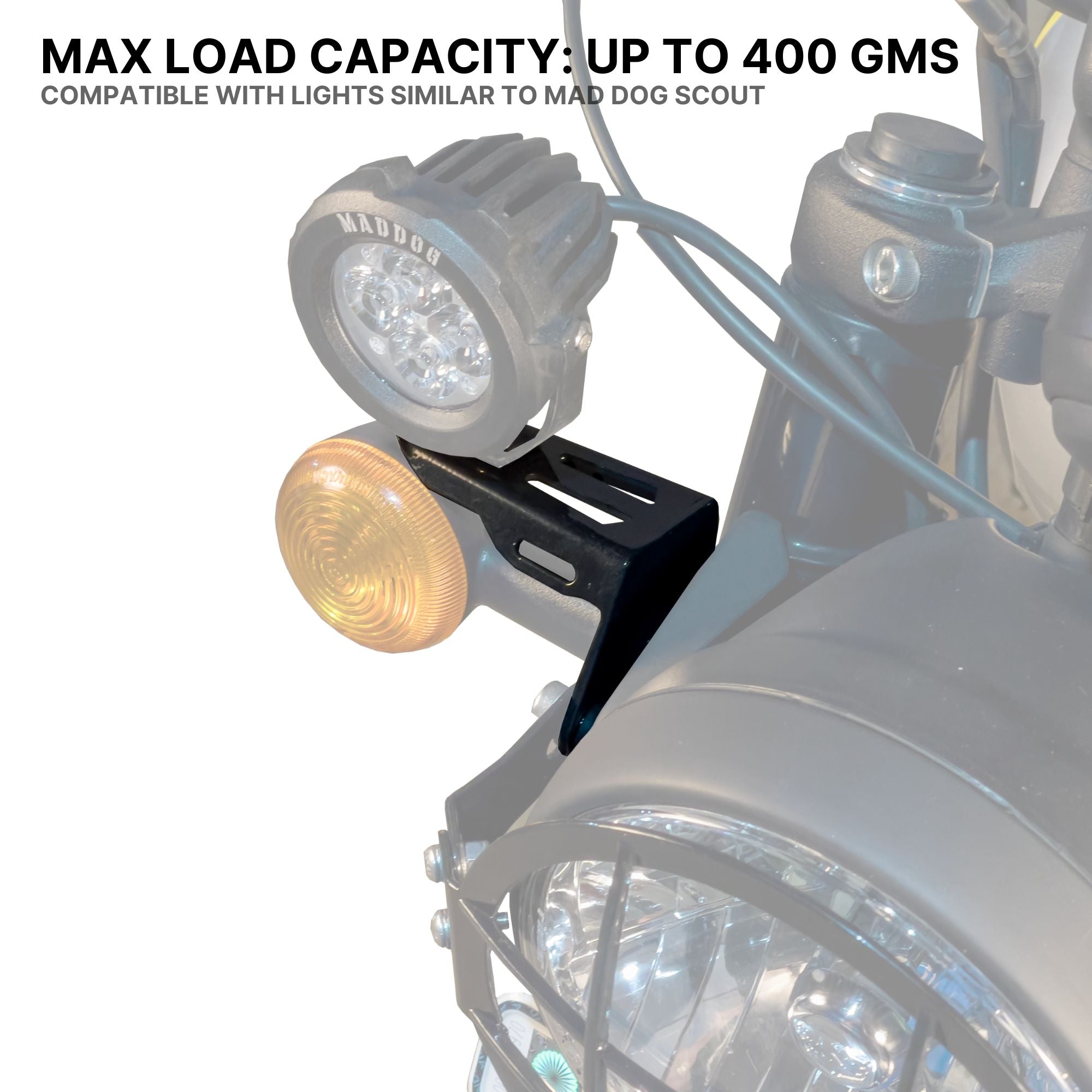 Fog Light Clamp/Mount for Royal Enfield Hunter 350 | Black | Auto Engina