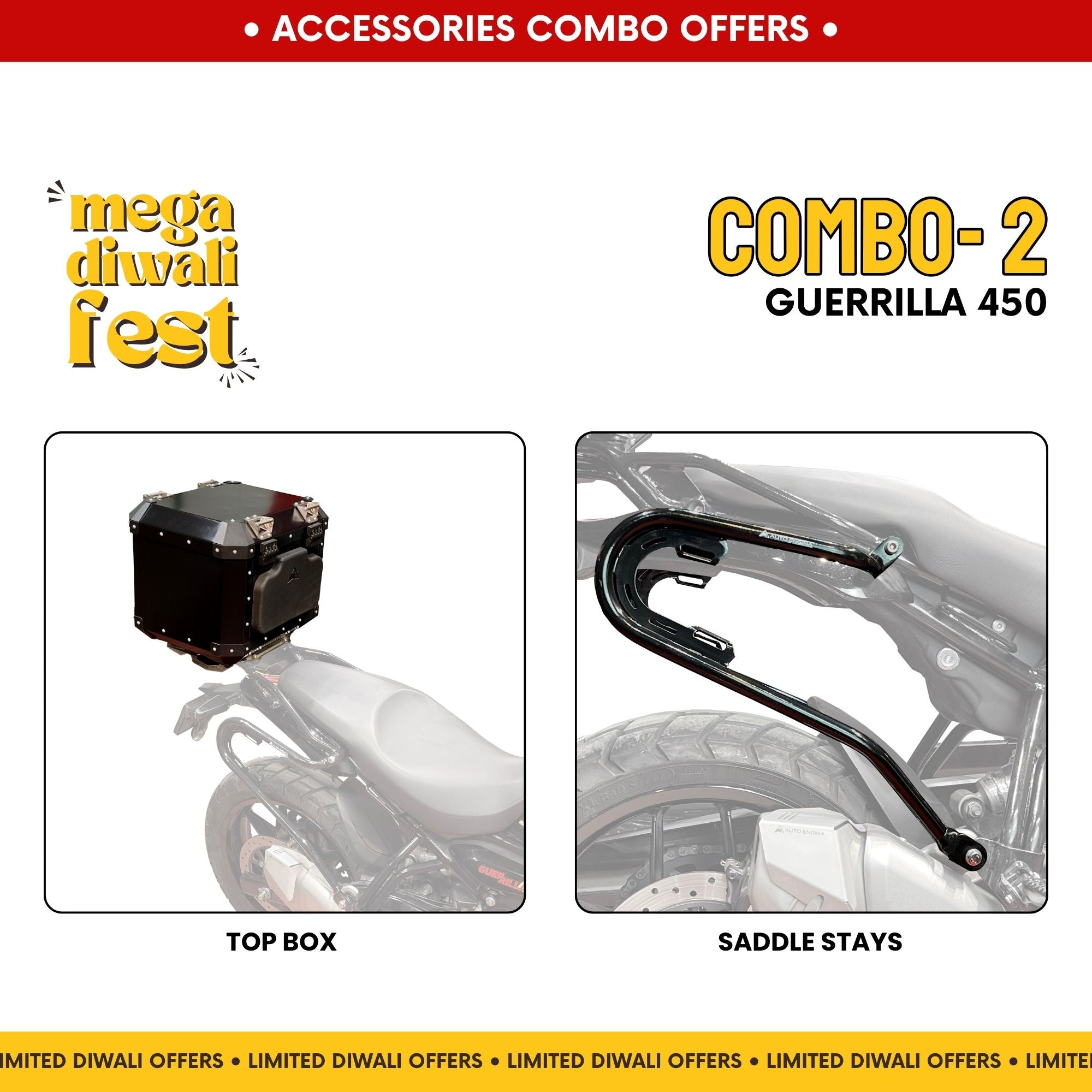 Combo 2 | Guerrilla 450 | Top Rack, Saddle Stays