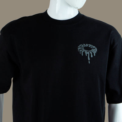 Glitch Oversized Oil In The Blood Motorcycle T Shirt | Black | Engina Lifestyle