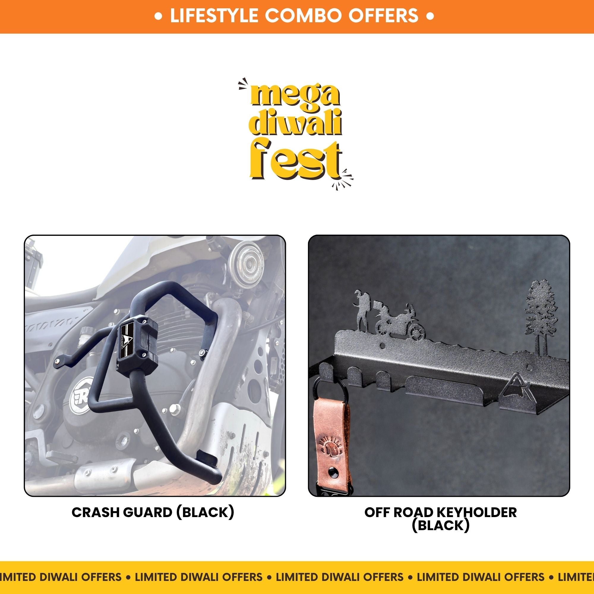 Combo 7 | Himalayan 411 | Crash Guard (Black), Offroad Keyholder