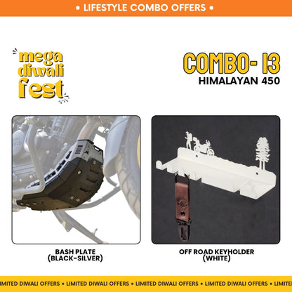 Combo 13 | Himalayan 450 | Bash Plate (Black-Silver), Offroad Keyholder