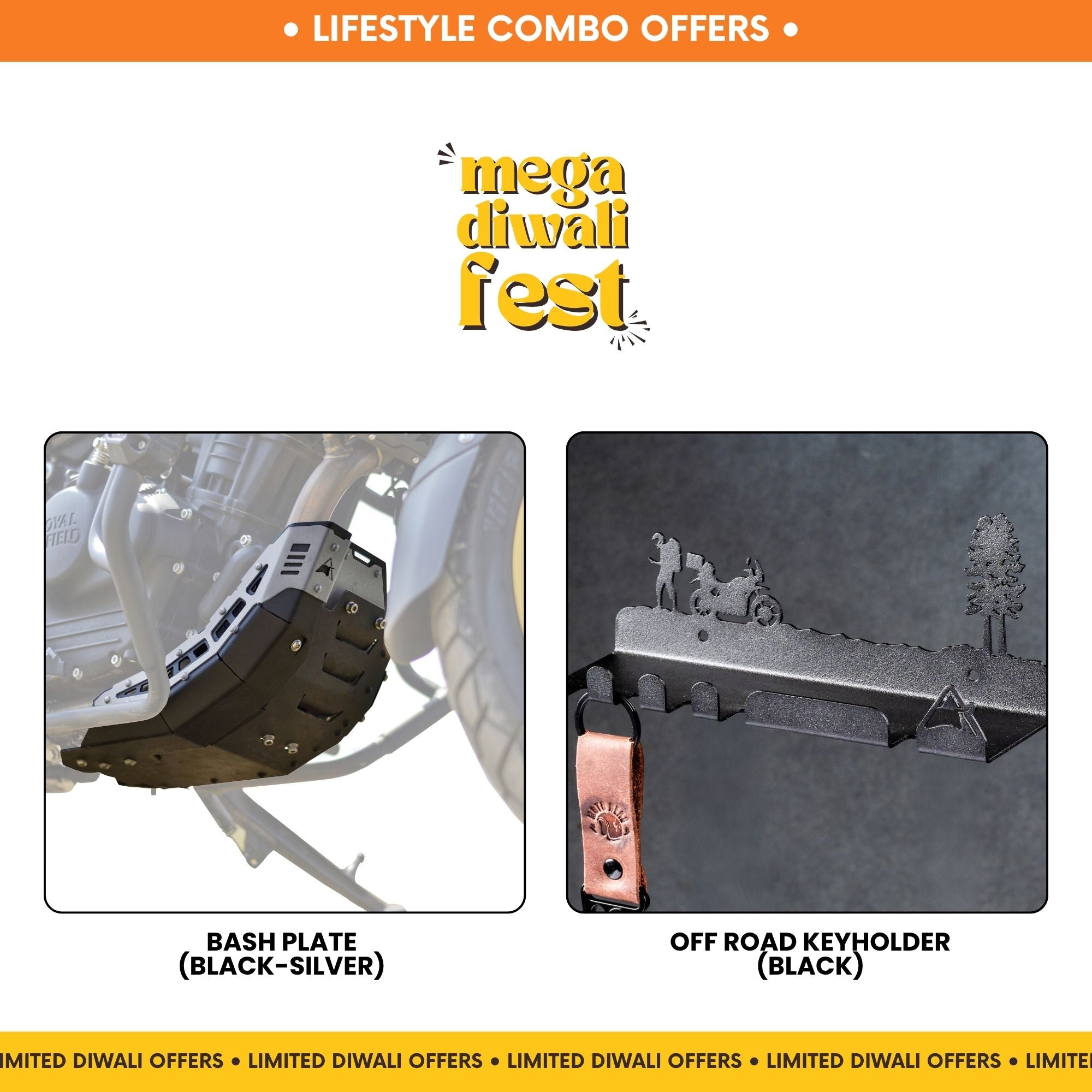Combo 13 | Himalayan 450 | Bash Plate (Black-Silver), Offroad Keyholder