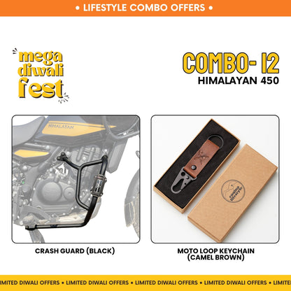 Combo 12 | Himalayan 450 | Crash Guard (Black), Moto Loop Keychain