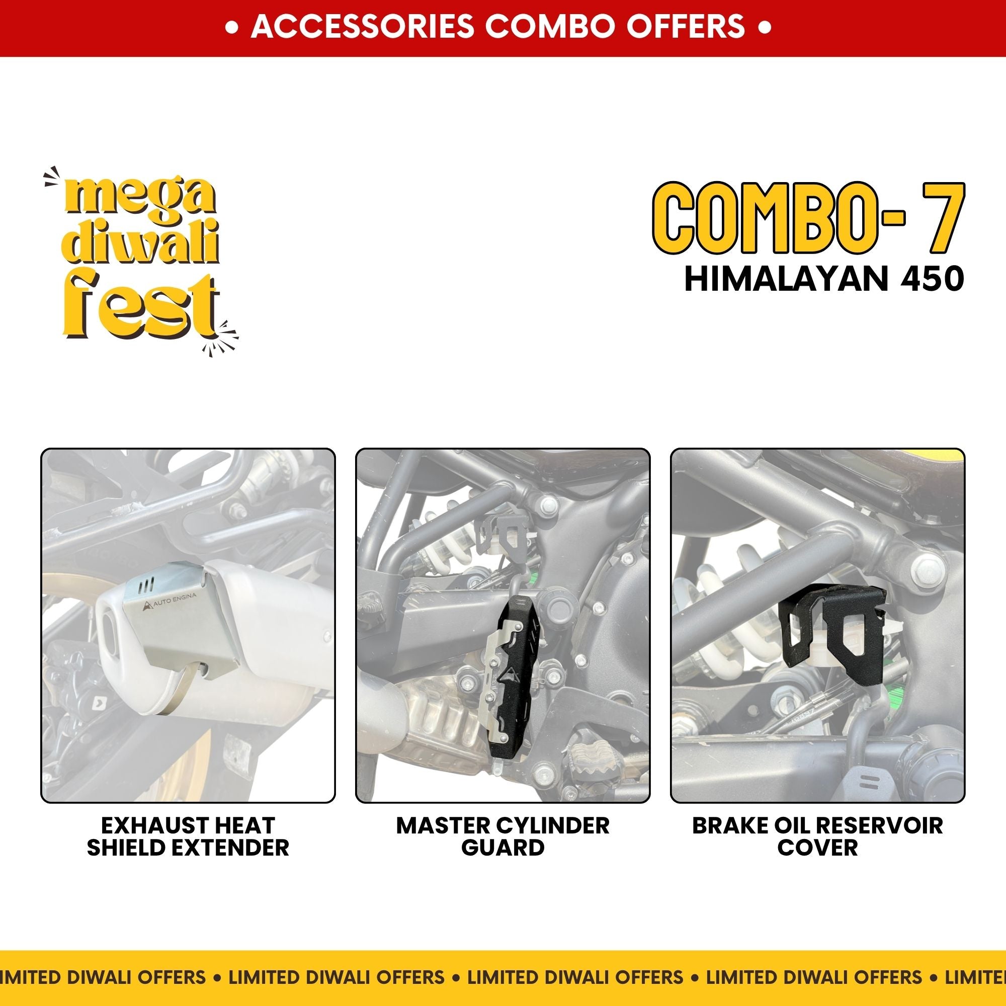 Combo 7 | Himalayan 450 | Heat Shield, Master Cylinder Guard, Brake Oil Cover