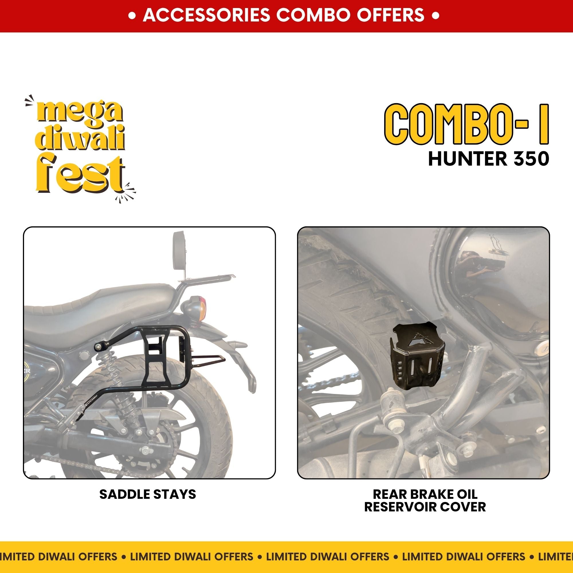 Combo 1 | Hunter 350 | Saddle Stay, Rear Brake Oil Reservoir Cover