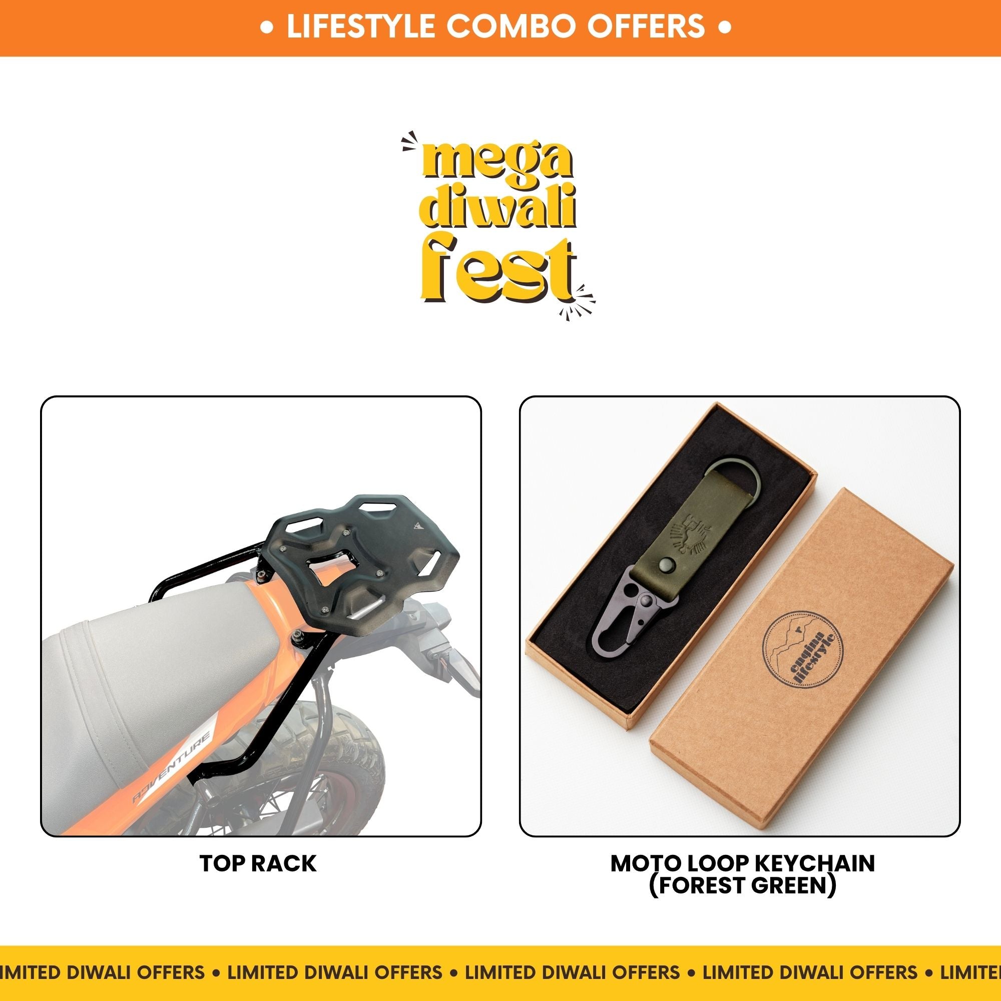 Combo 9 | KTM 390 Adv X/S | Top Rack, Moto Loop Keychain