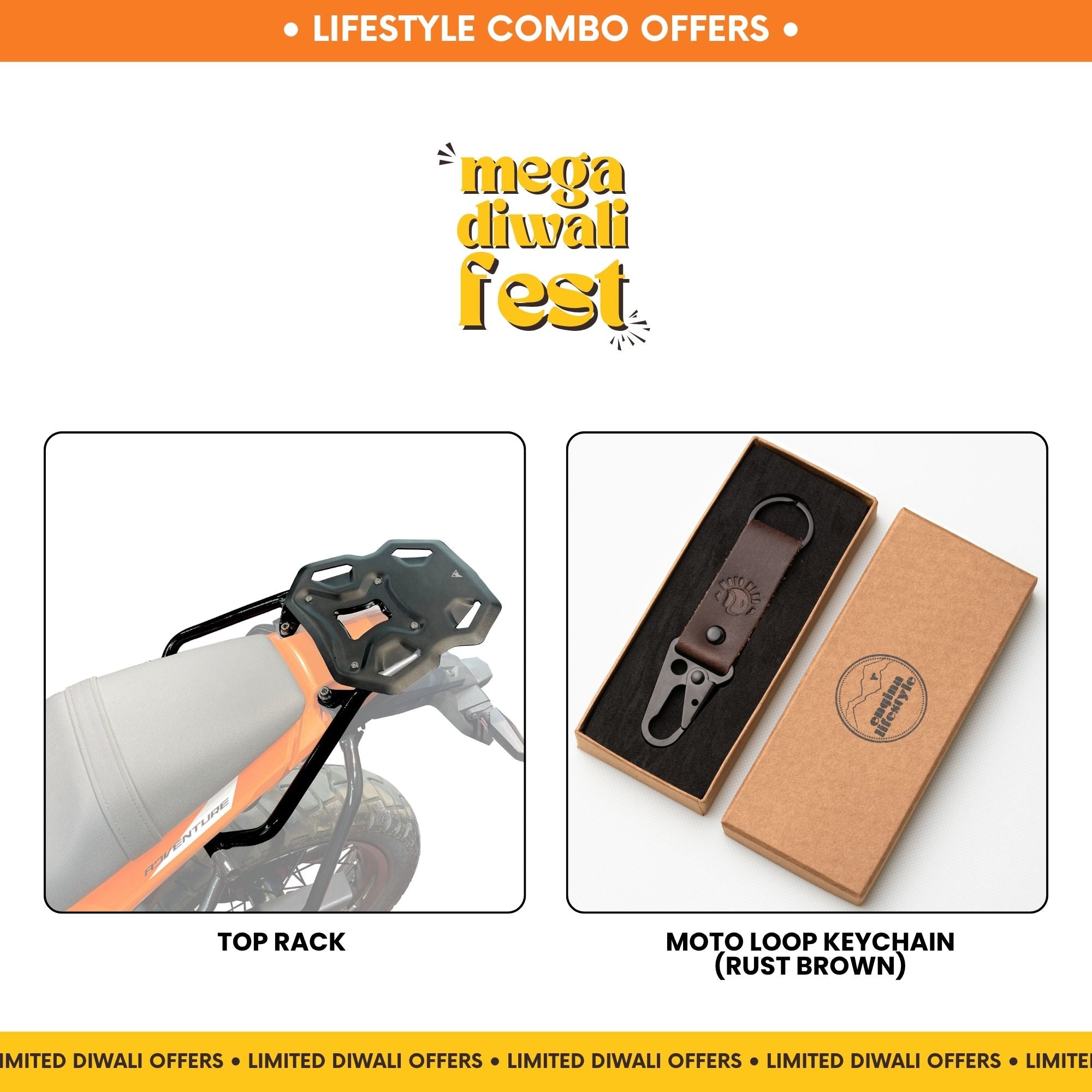 Combo 9 | KTM 390 Adv X/S | Top Rack, Moto Loop Keychain