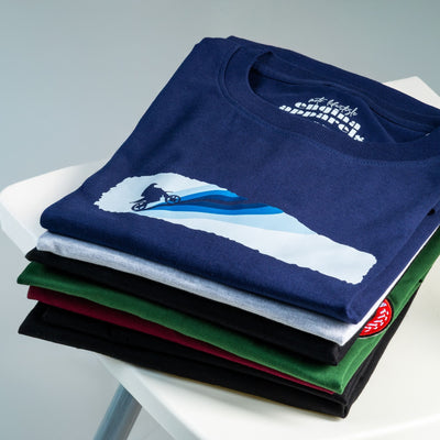 Mountain Climb Bike Rider T Shirt | Navy Blue | Engina Lifestyle