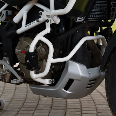 Crash Guard (Gloss White) for TVS Apache RTX 300 | Auto Engina