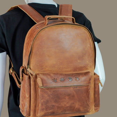 Saddle Loop Leather Backpack