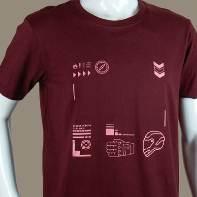 Square Grip Biker T Shirt | Maroon | Engina Lifestyle