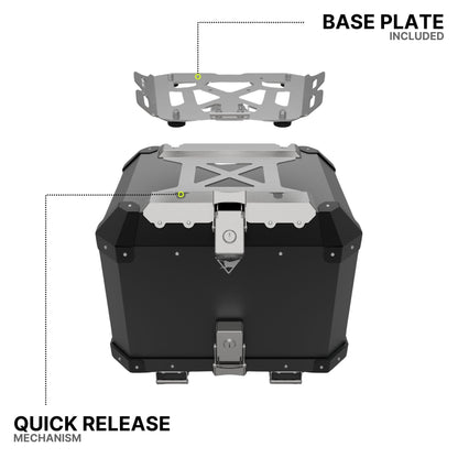 Aluminium Top Box - 42L for Hero Xpulse 200 | Black | Auto Engina