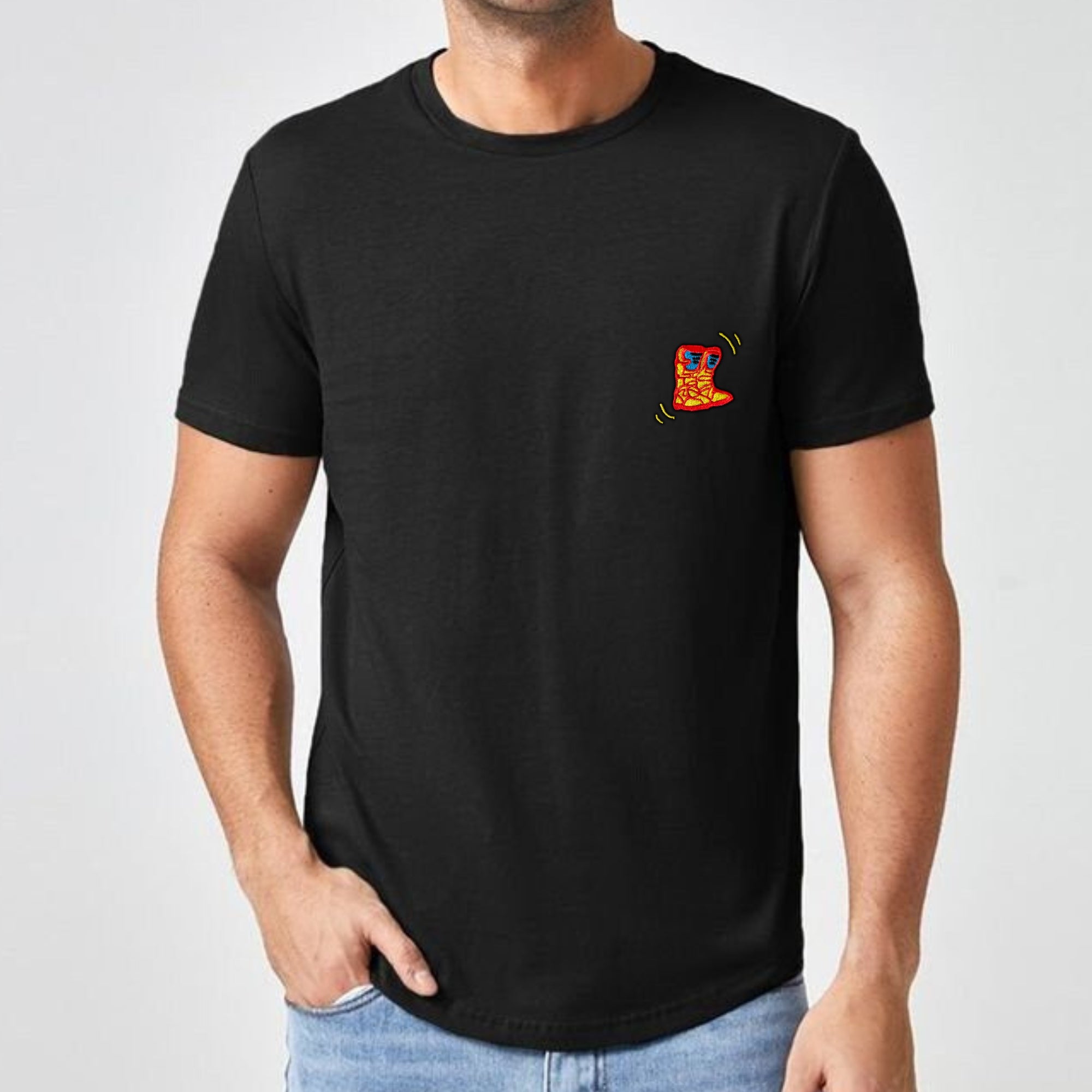 Boots Embroidered Motorcycle T Shirt for Men | Black | Engina Lifestyle